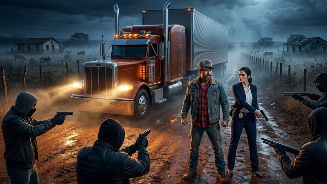 CAMIONERO SALVA A DELEGADA EN LA CARRETERA… LUEGO ES RODEADO POR BANDIDOS...