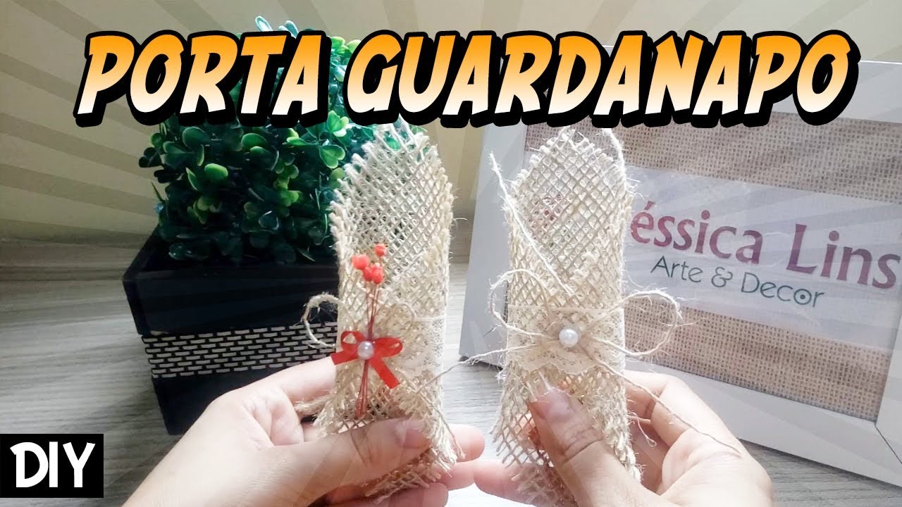 Como fazer Porta guardanapo rústico de juta (DiY Luxo)