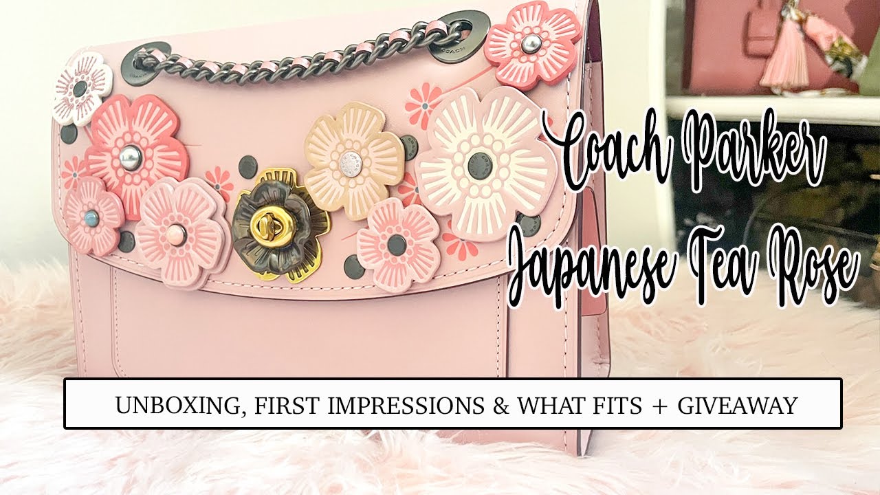COACH PARKER SAKURA TEA ROSE UNBOXING | FIRST IMPRESSIONS + WHAT FITS INSIDE!