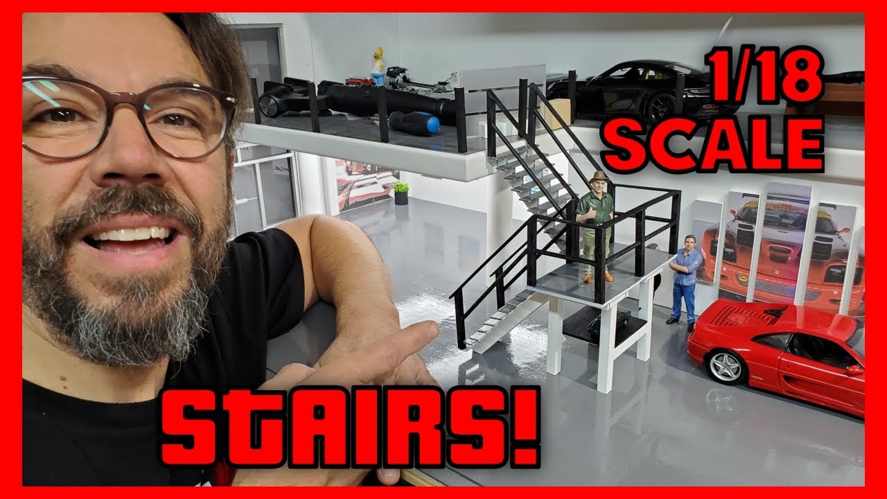 How I build my 1/18 scale STAIRS in my showroom diorama