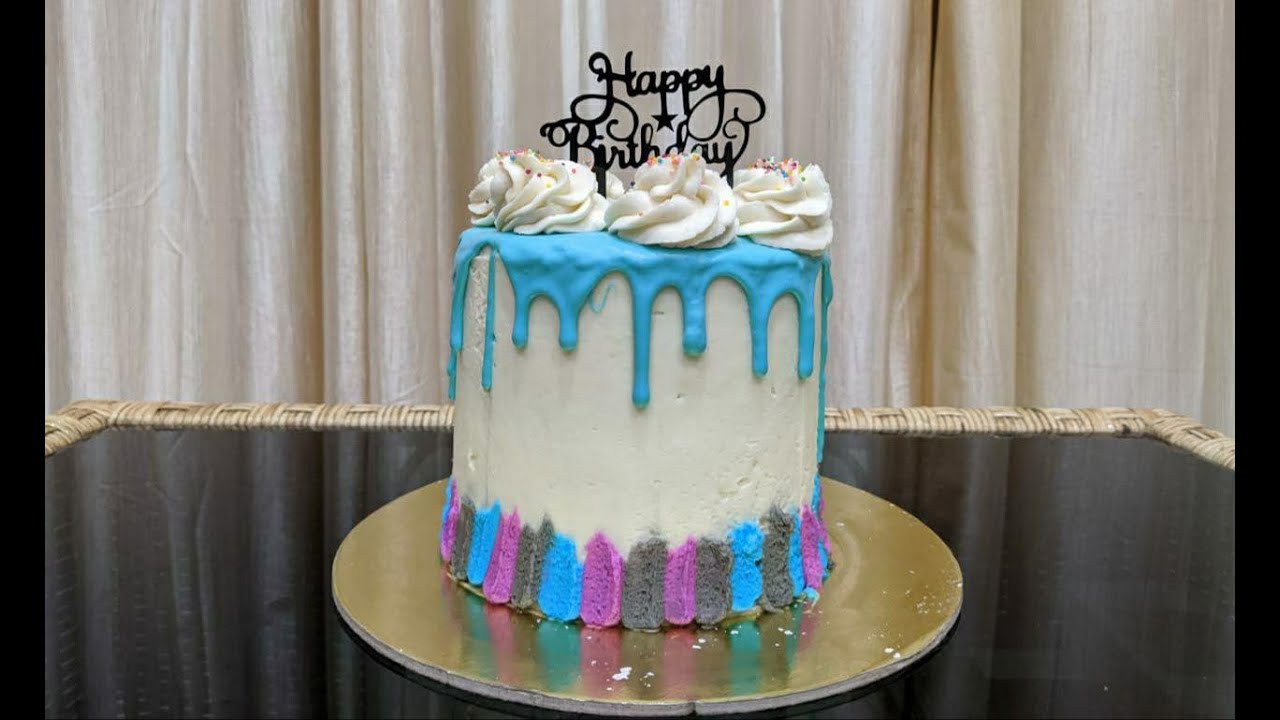 Birthday cake WITHOUT OVEN | Colorful Chocolate Cake | No Oven | ZOUZAM KITCHEN
