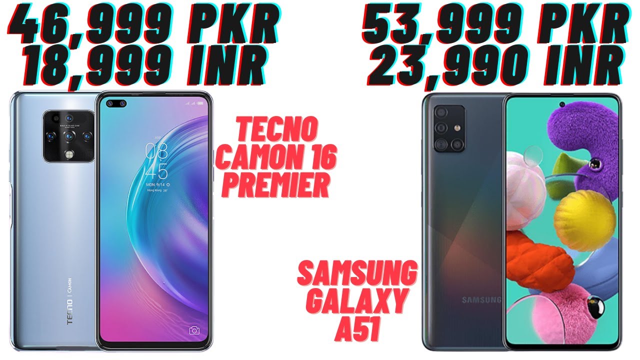 Tecno camon 16 premier VS Samsung Galaxy A51 (Comparison)