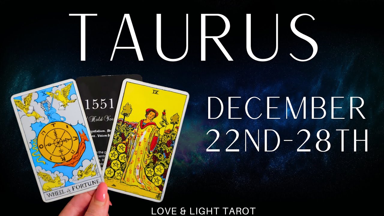 Taurus♉️ THIS IS UNBELIEVABLE!! You Have No Idea How LUCKY You are💫 December 22-28