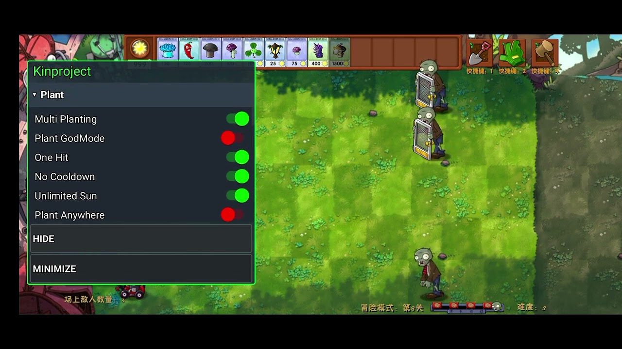 plants vs zombie fusion mod menu by kinproject 