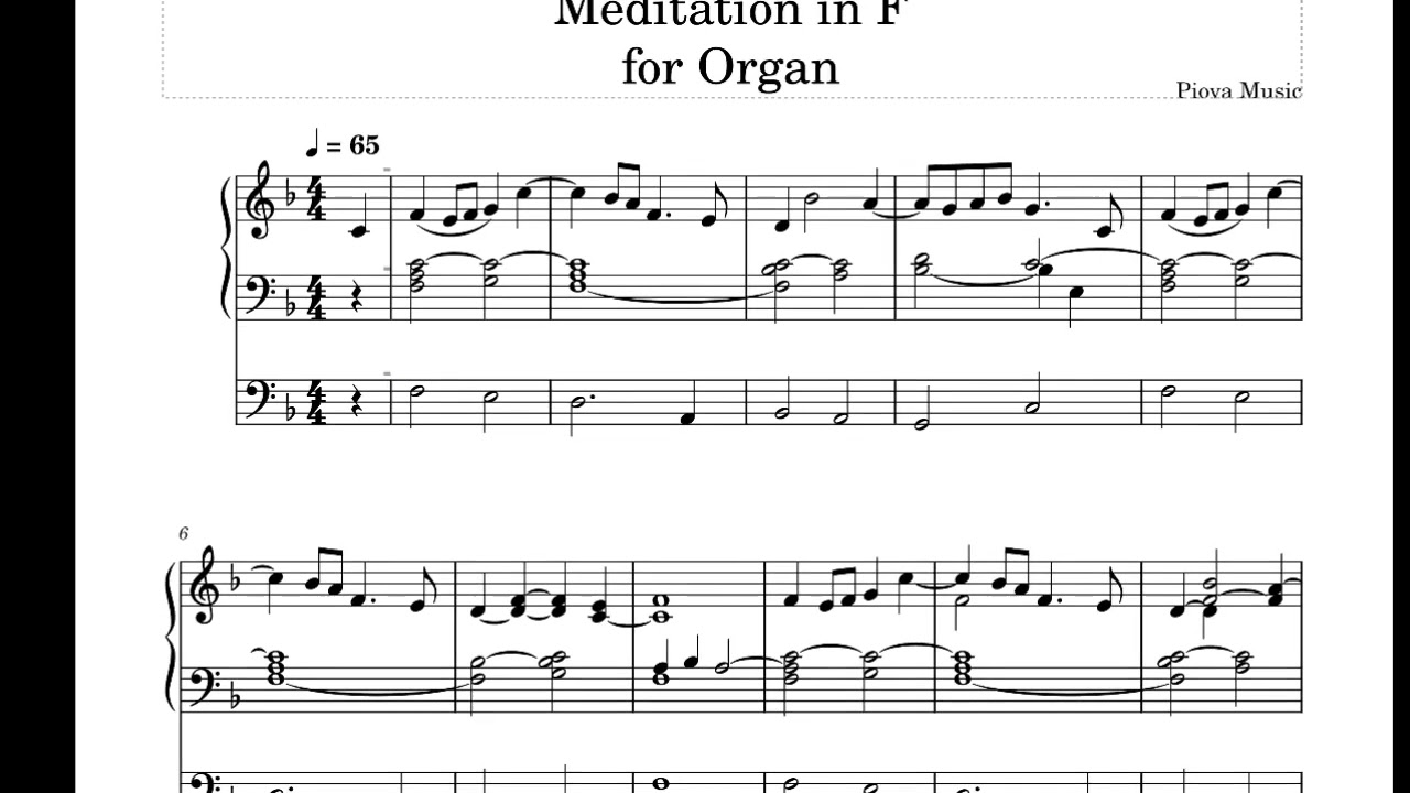 [오르간악보]묵상곡Meditation in F for Organ