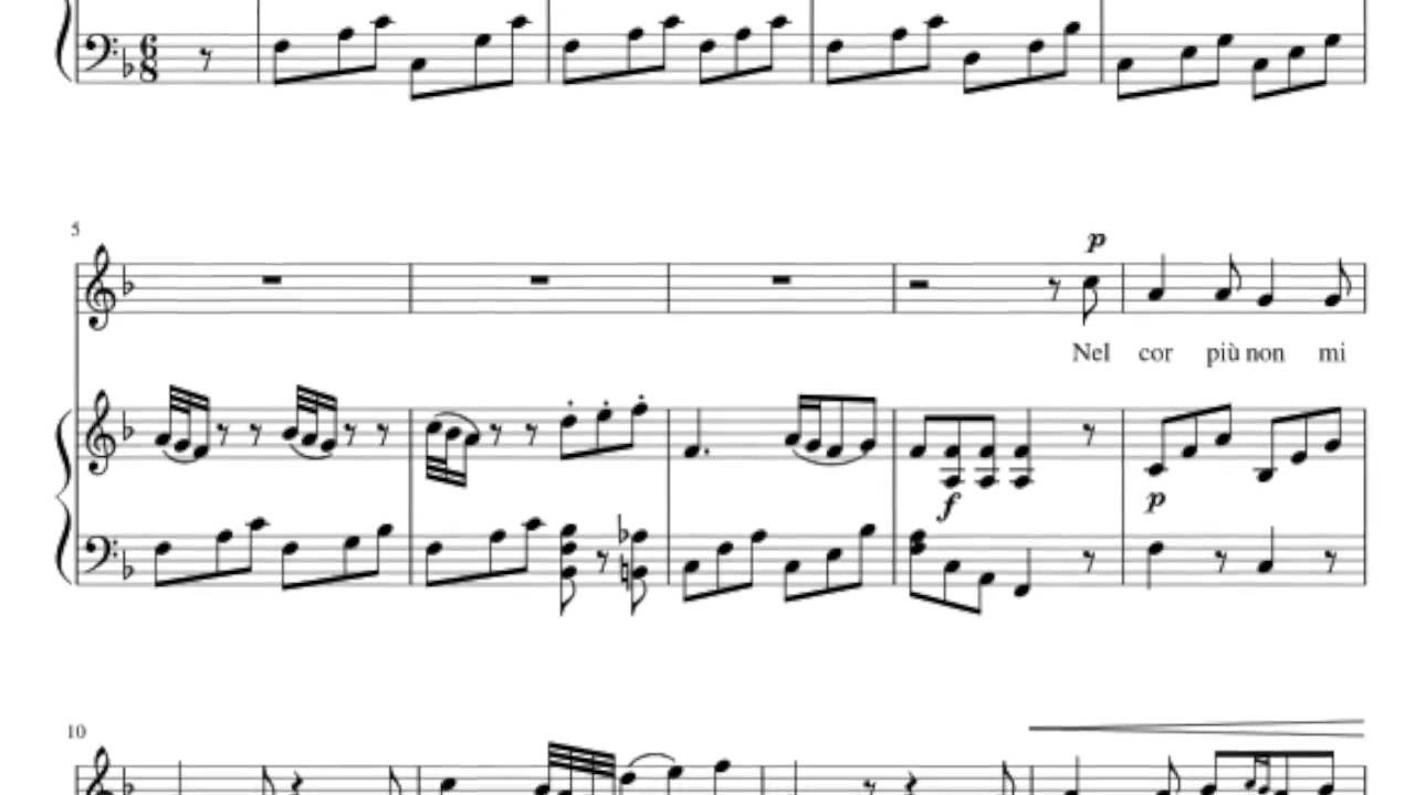 Accompaniment - (Fmaj) Nel cor più non mi sento