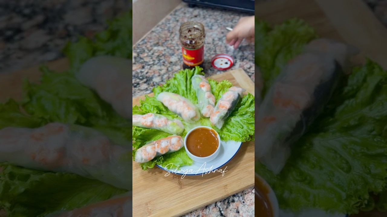 🍤Rice pepper shrimp roll 🍤 