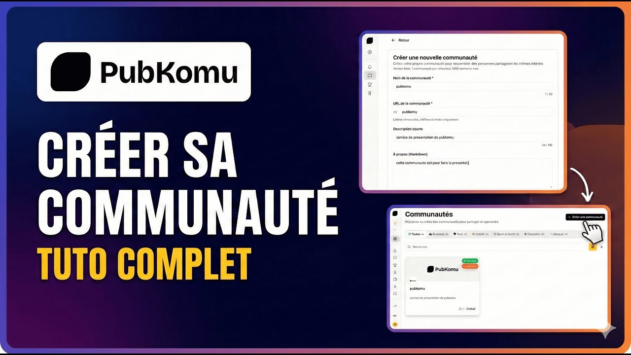 Comment créer une communauté sur PubKomu ?