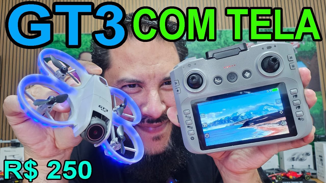 Drone GT3 Com TELA o Clone no DJI NEO $50 como Ligar todas as fun&ccedil;&otilde;es e qualidade da imagem 