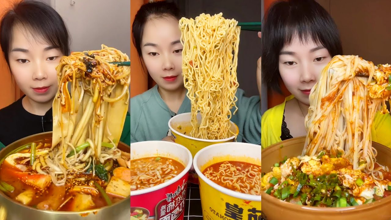Chinese Spicy Fire Noodles Mukbang Eating | 불닭볶음면 먹방 | 매운라면/짜장면/생라면 먹방 | 중국면 계란 먹방 ASMR