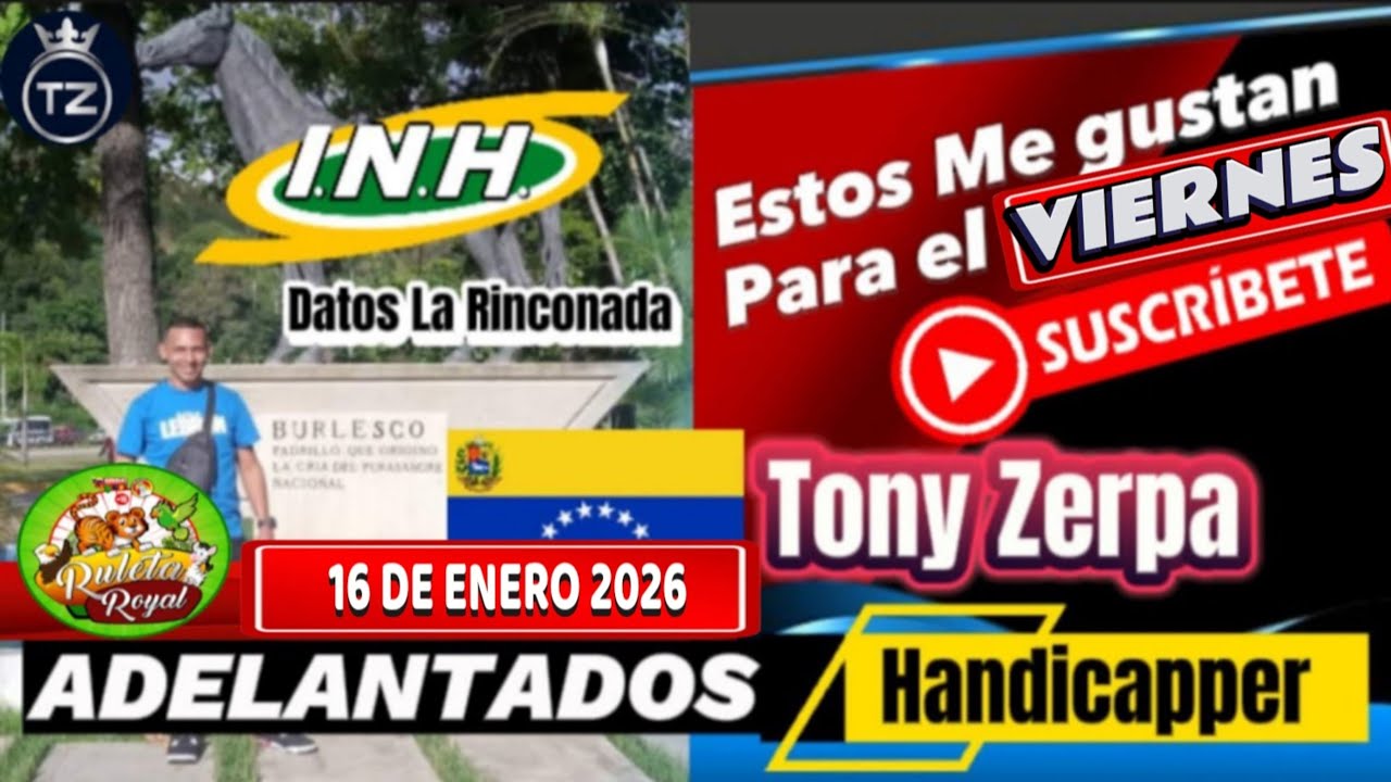 Handicapper Tony Zerpa VIERNES 16 De Enero 2026 #LaRinconada