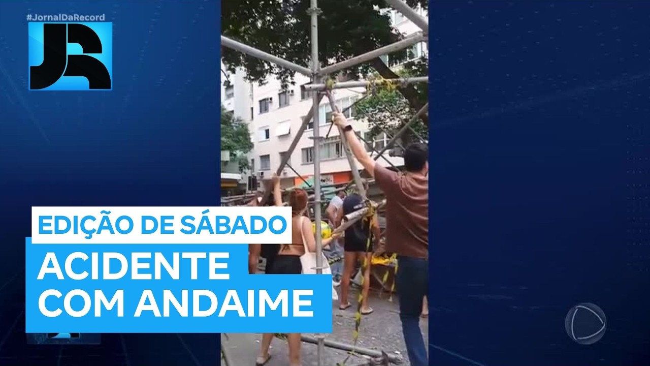 RJ: mulher morre e homem fica ferido após andaime de obra cair em avenida de Copacabana