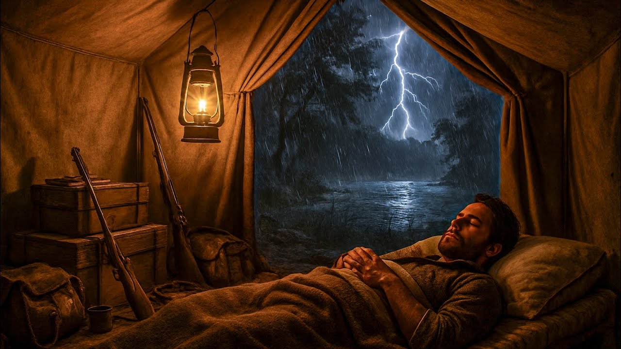 Thunderstorm Night Camping Alone in a Tent During Heavy Thunderstorms /RDR2 ASMR 