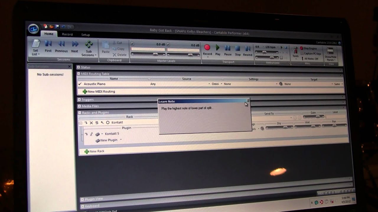 Cantabile Performer midi routing