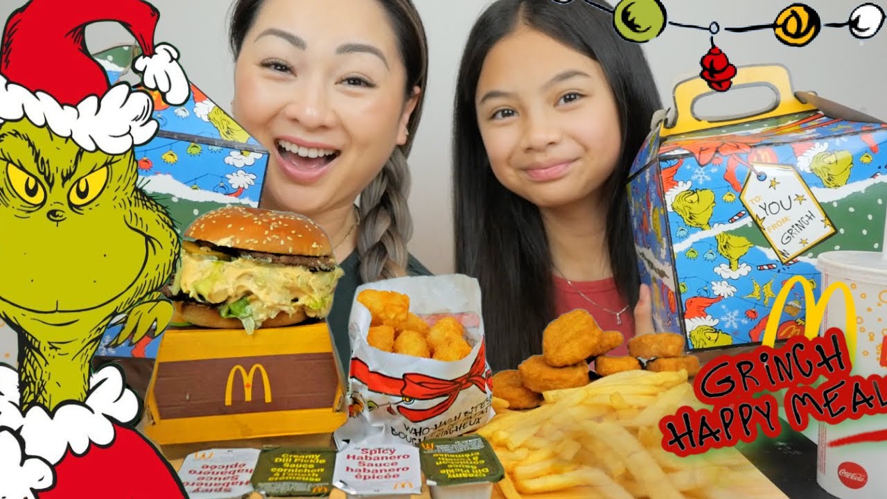 Праздничный McDonald's 2025 * Самый унылый ужин: Биг Мак и Макнаггетс | Сисси и Эмма