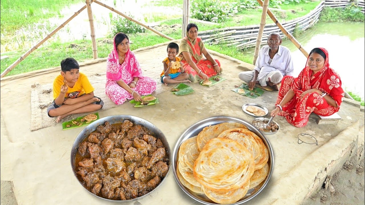 সহজ পদ্ধতিতে লাচ্চা পরোটা সাথে চিকেন কারি আজ অনেকদিন পর রান্না করলাম || chicken curry
