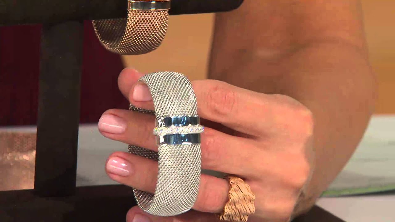 VicenzaSilver Sterling Average Crystal Mesh Bracelet with Jennifer Coffey