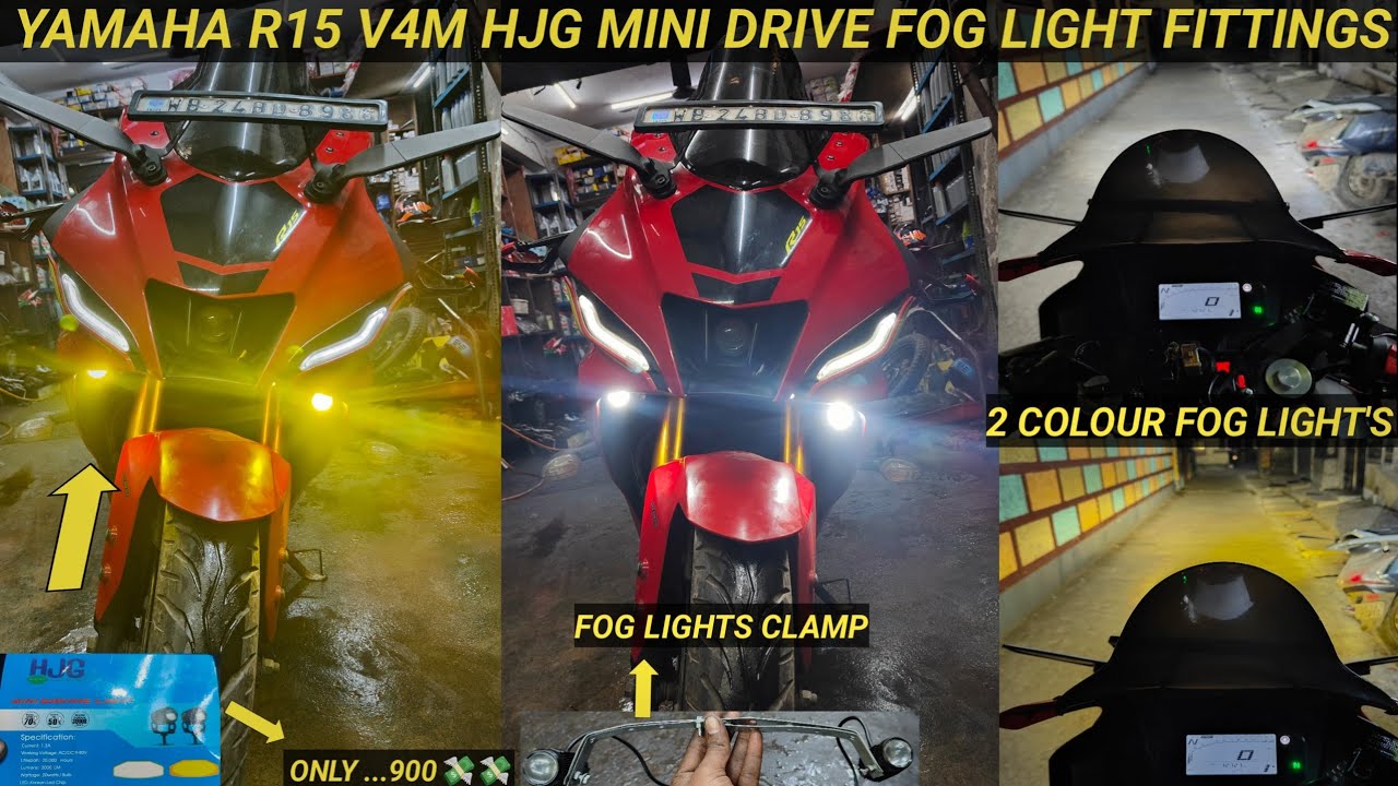 YAMAHA R15 V4M HJG MINI DRIVE FOG LIGHT FITTINGS