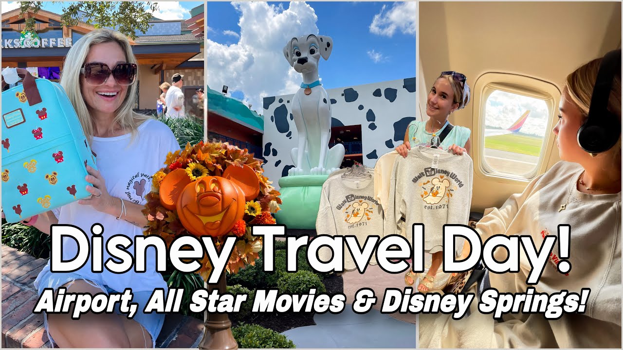 Disney Travel Day! Airport, All Star Movie Resort & Disney Springs ✨✈️