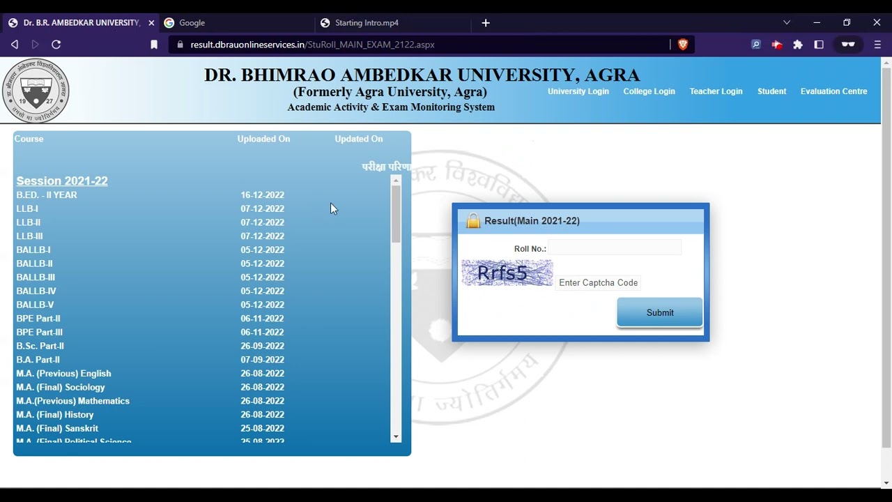 DBRAU B.Ed 2nd Year 2022 Result (Declared) - How To Check DBRAU B.Ed 2022 Result