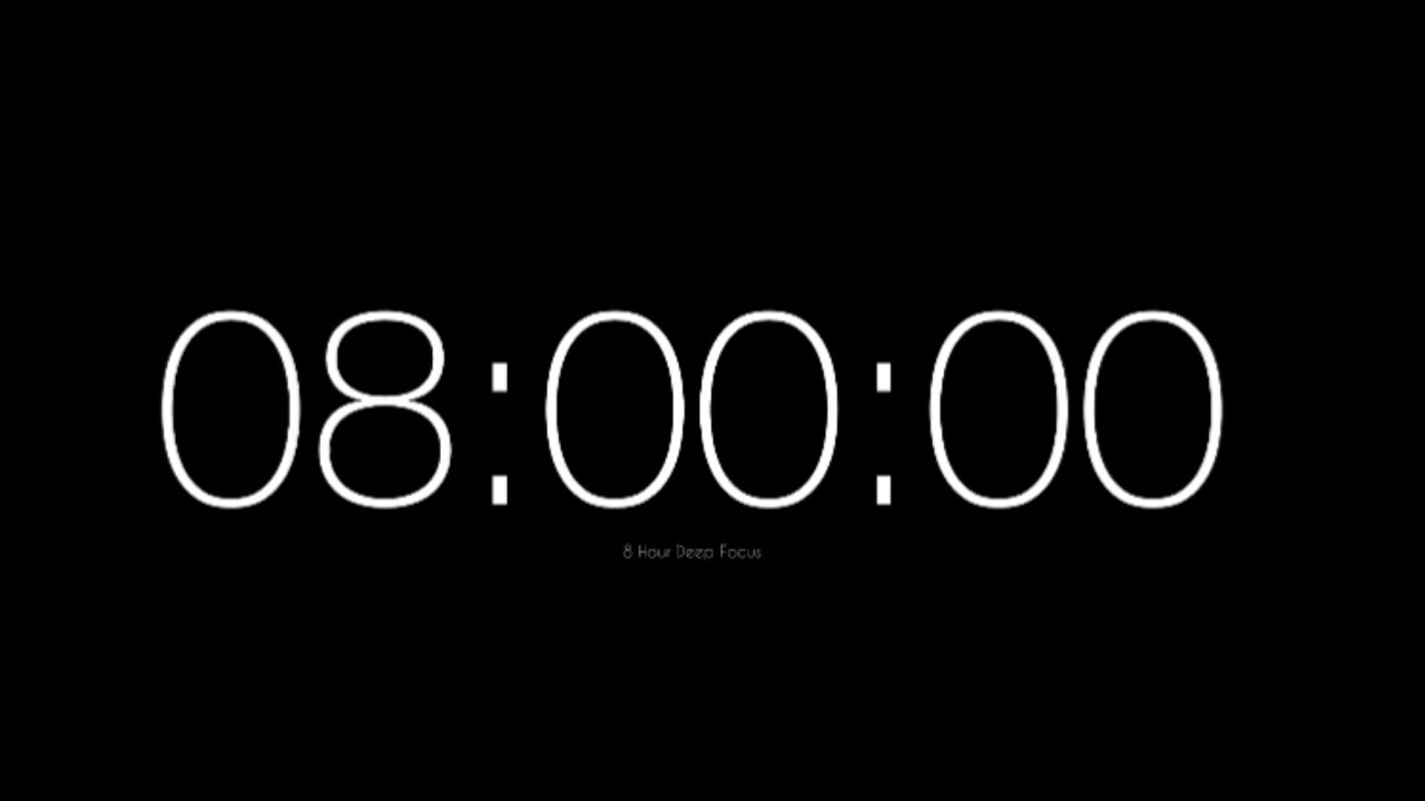 8 Hour Deep Focus Timer ⏳ | Black Screen | No Music Countdown