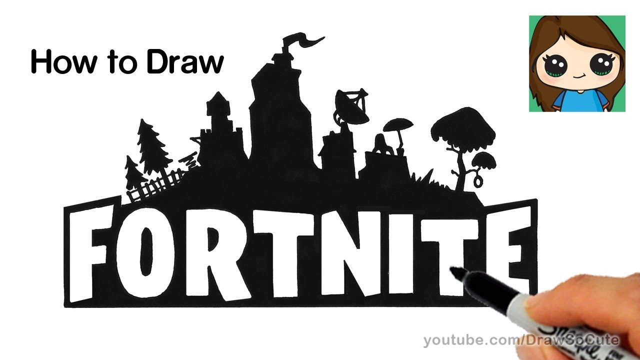 How to Draw Fortnite Logo Easy