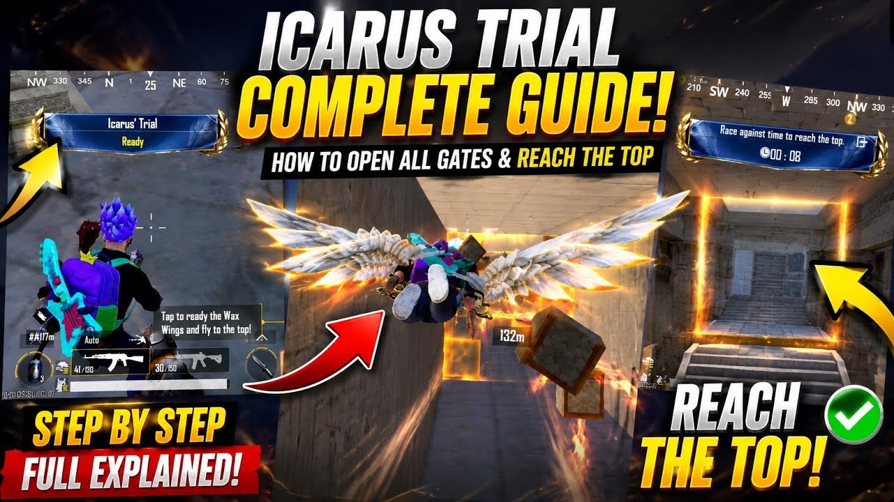 PUBG Mobile Icarus Trial Full Guide 🔥 How To Complete Icarus Trial in PUBG Mobile 😱 Full Tutorial |