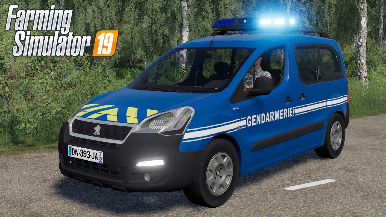 FS19 - 2015 Peugeot Partner II GENDARMERIE Police - Car mod for Farming Simulator 2019