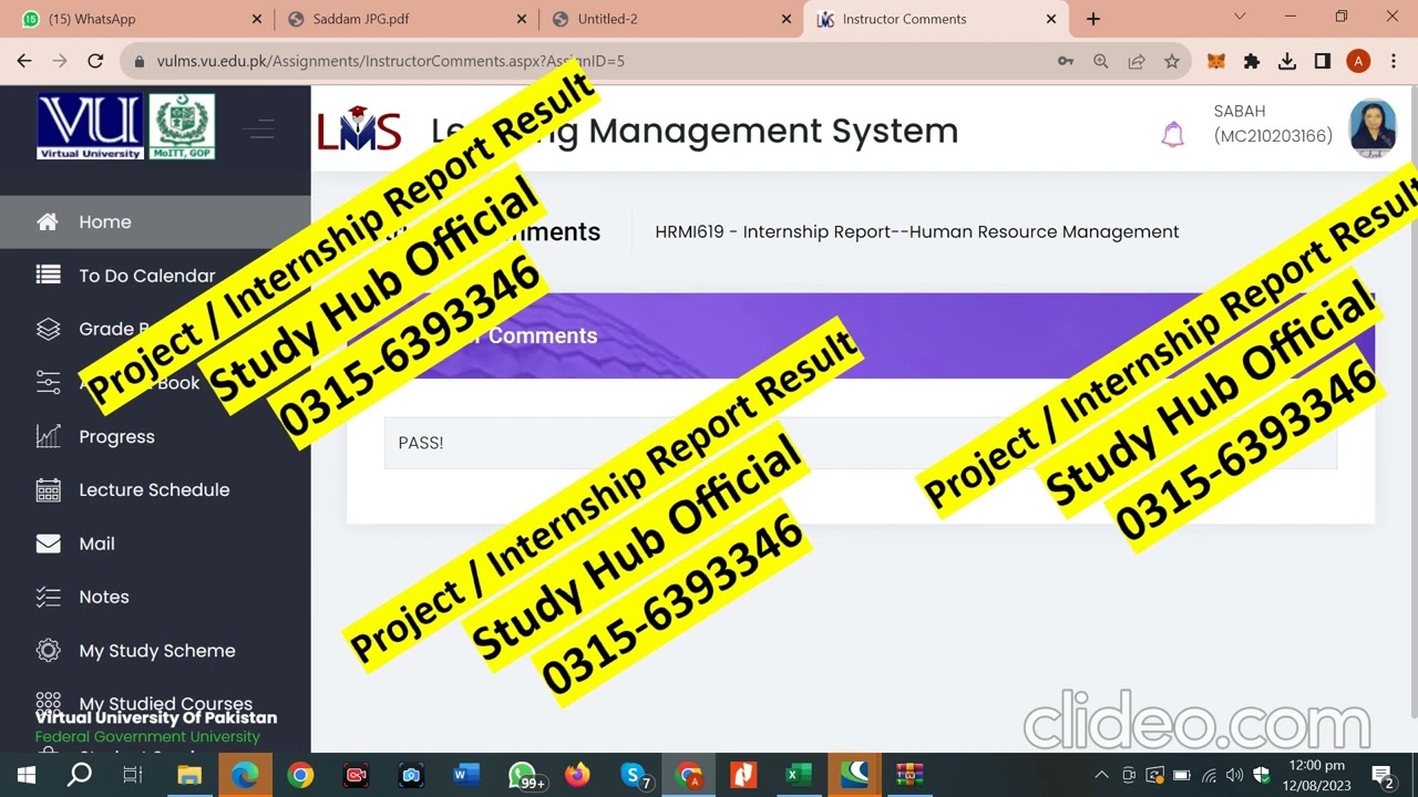 ACF619 project result SP2023 PASS
