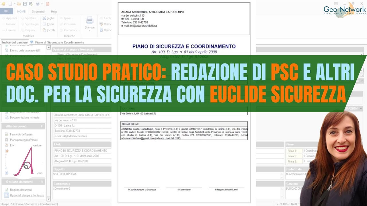 Caso studio pratico: redazione di PSC e altri doc per la sicurezza con Euclide @GeoNetworkChannel
