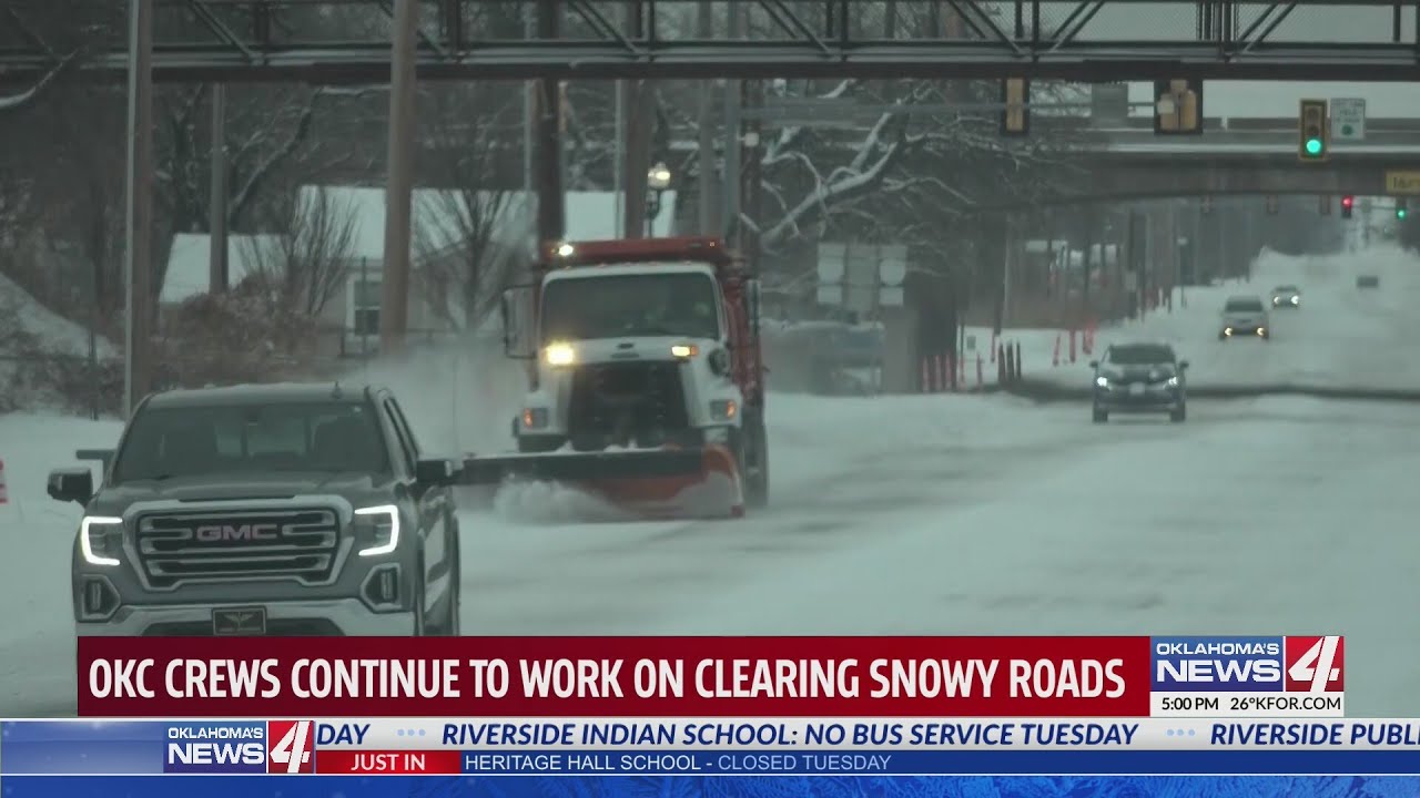 OKC crews continue to work on clearing snowy roads
