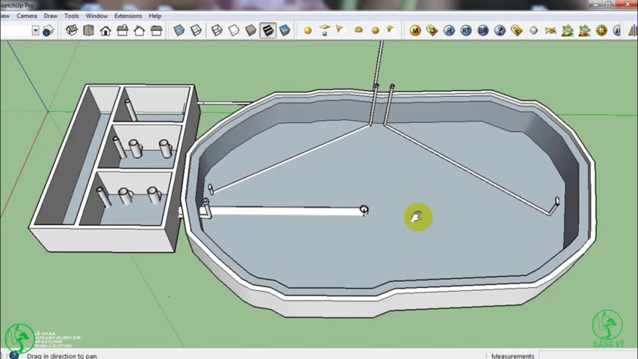 bản vẽ 3D hồ lọc cá koi
