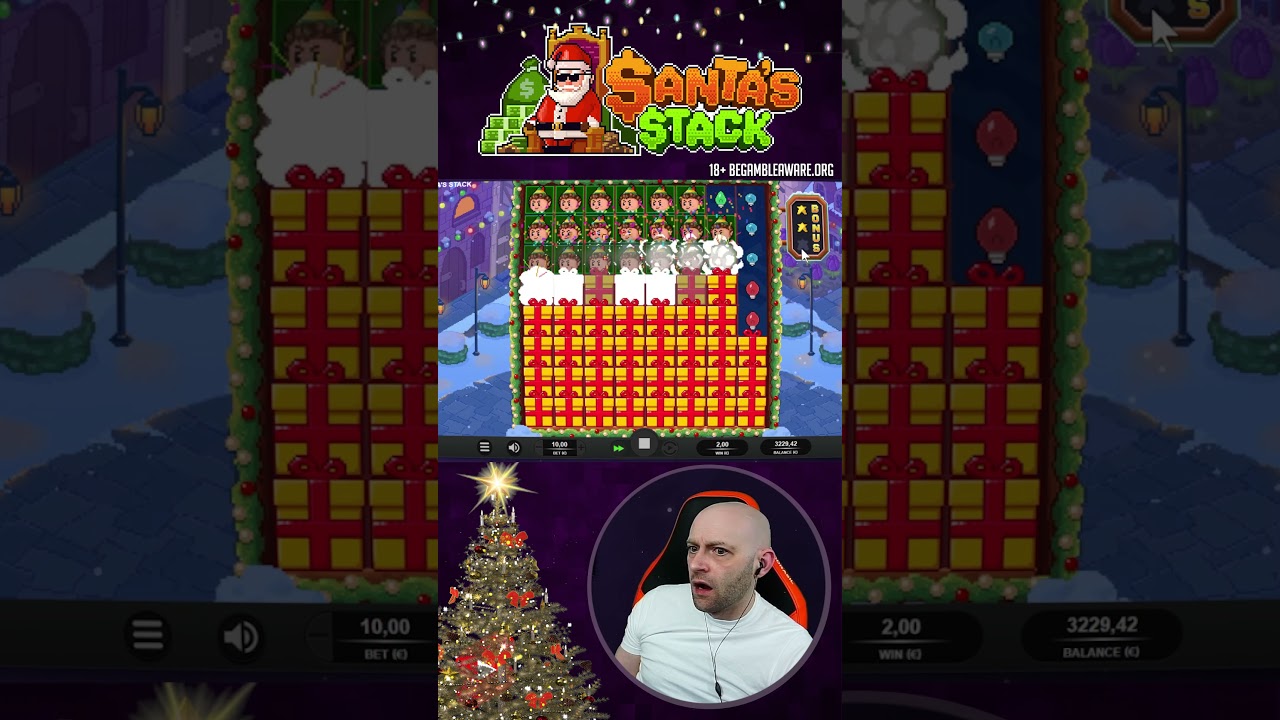 БОЛЬШОЙ ВЫИГРЫШ в Santa's Stack со ставкой 10 евро