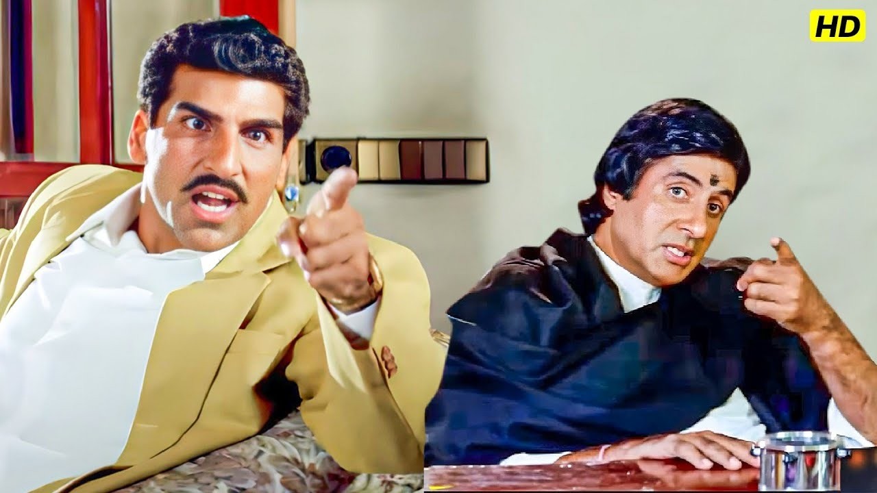 कुत्ते की मौत मारूंगा तुझे |  Amitabh Bachchan & Mukesh Rishi Action Dialogue Scene | Lal Baadshah
