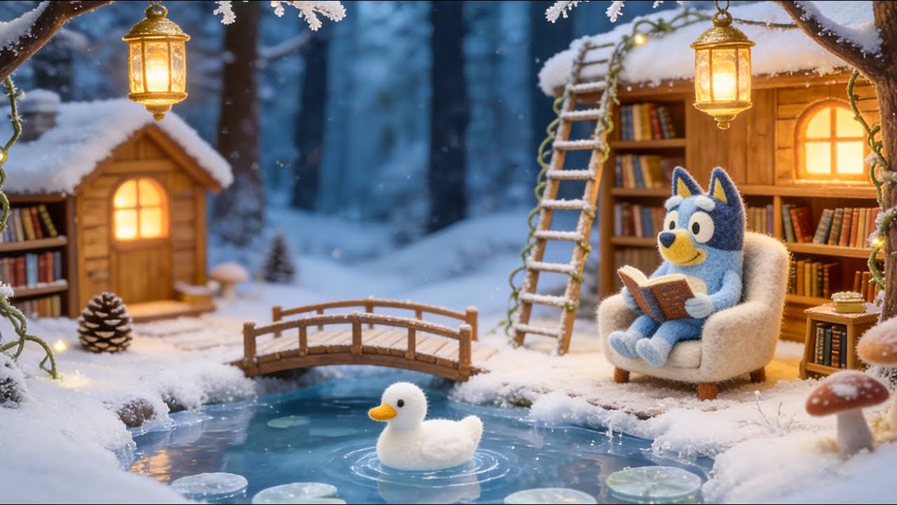 Bluey's Winter Porch ❄️  Soft Study Beats for Focus & Relaxation ❄️☕
