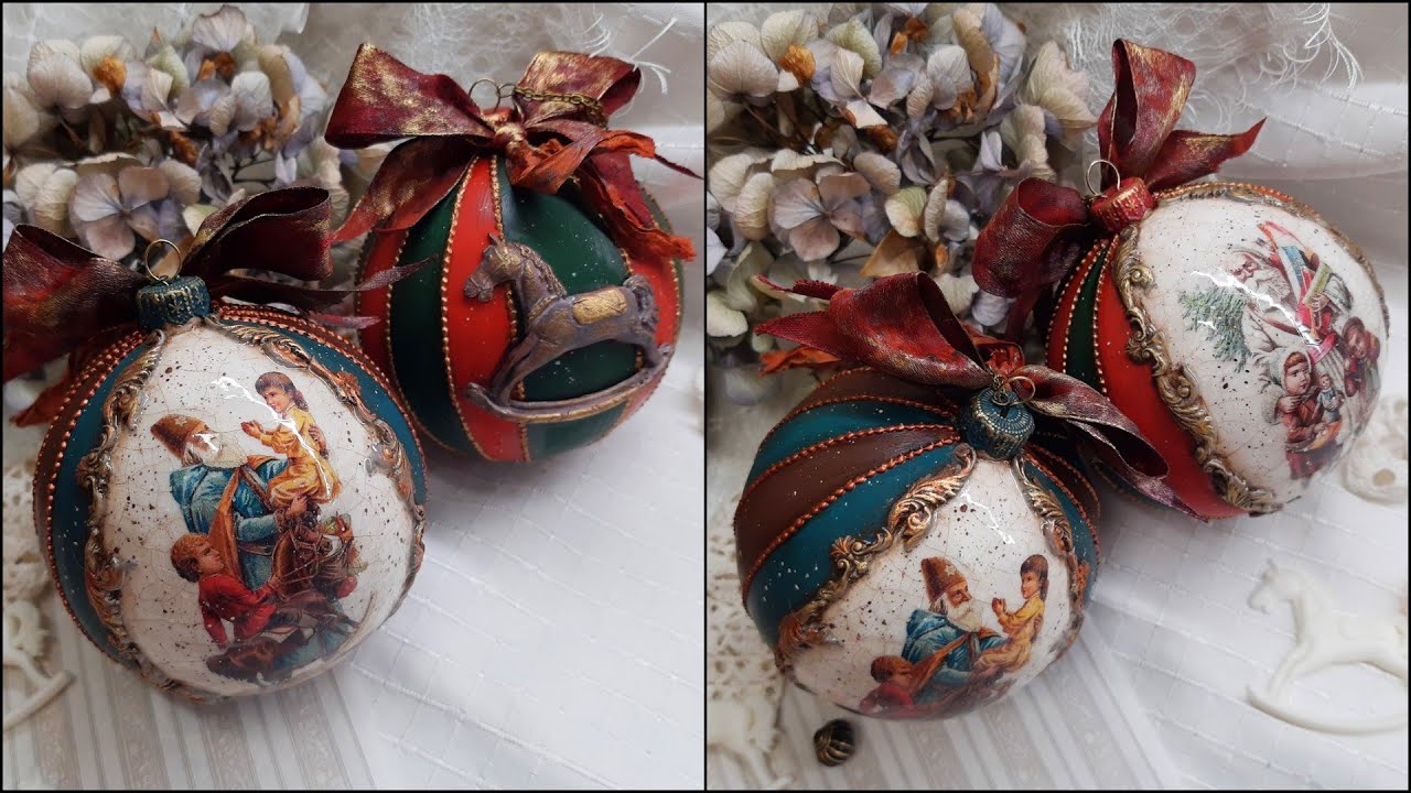 Vintage baubles ♡♡♡Decoupage tutorial
