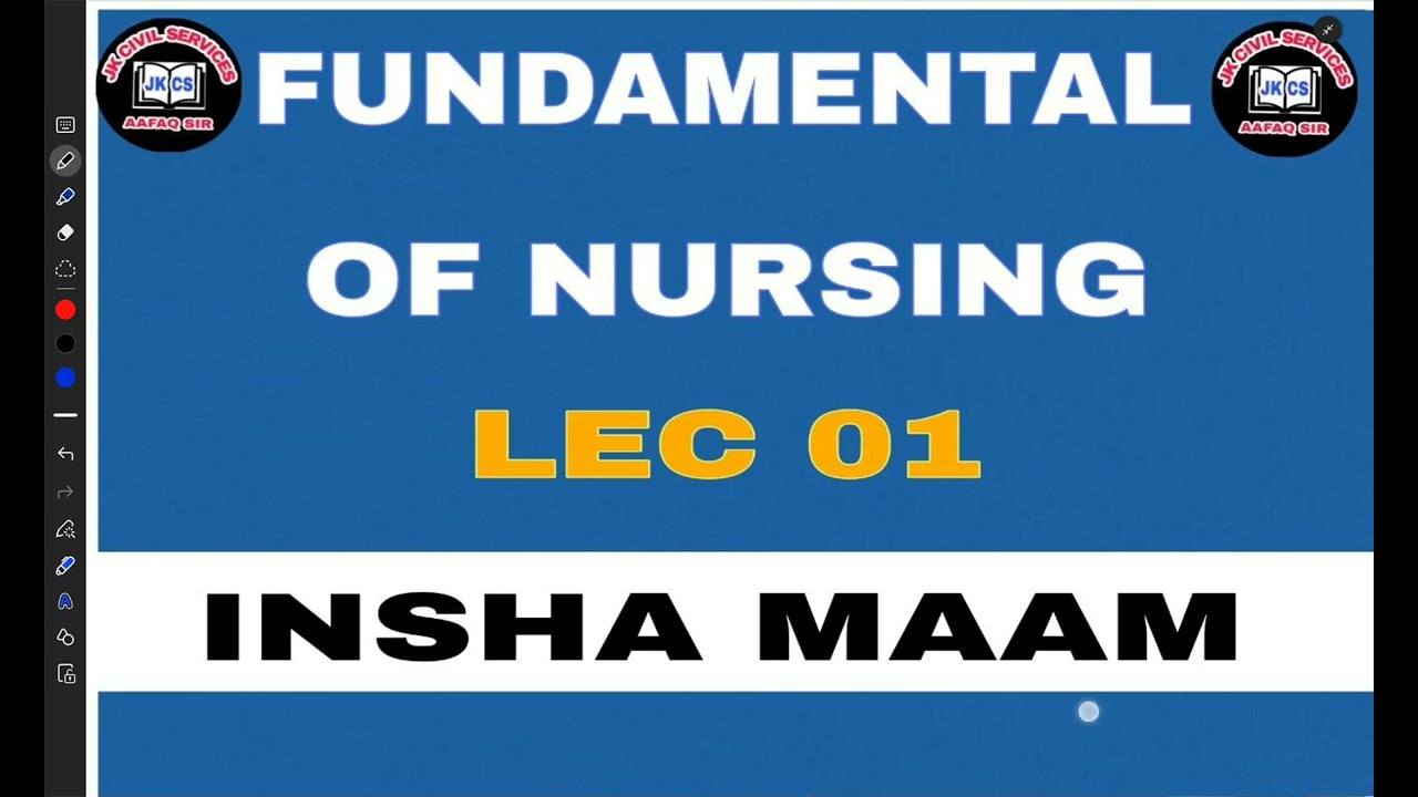 JKSSB 2025 (LEC 01) FUNDAMENTALS OF NURSING by INSHA MAM. FMPHW MMPHW - HEALTH MEDICAL EDUCATION  
