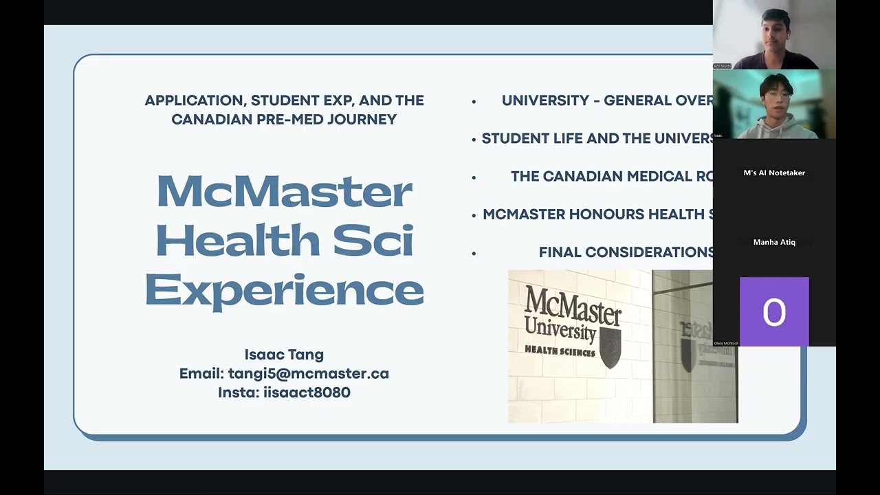 Dr. Interested Webinar Series #10: From Application to First Year - McMaster Health Sci Experience