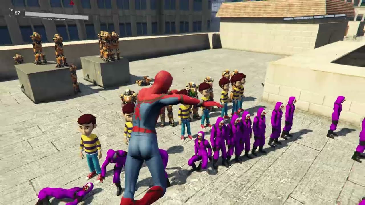Gta 5 orange minion vs spiderman funny Ragdoll