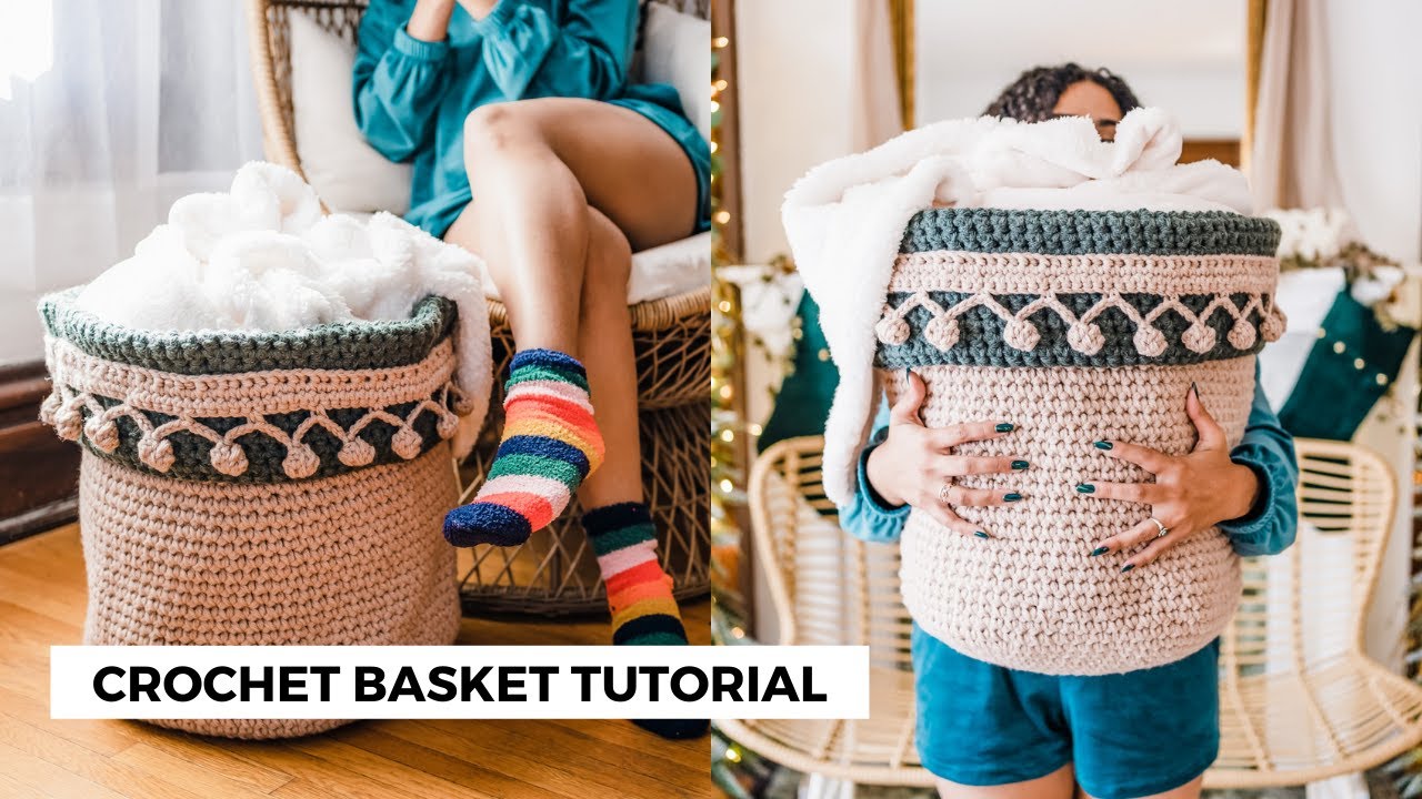 FREE DIY CROCHET BASKET for BEGINNERS [Fireside Basket Crochet Pattern from TL Yarn Crafts]