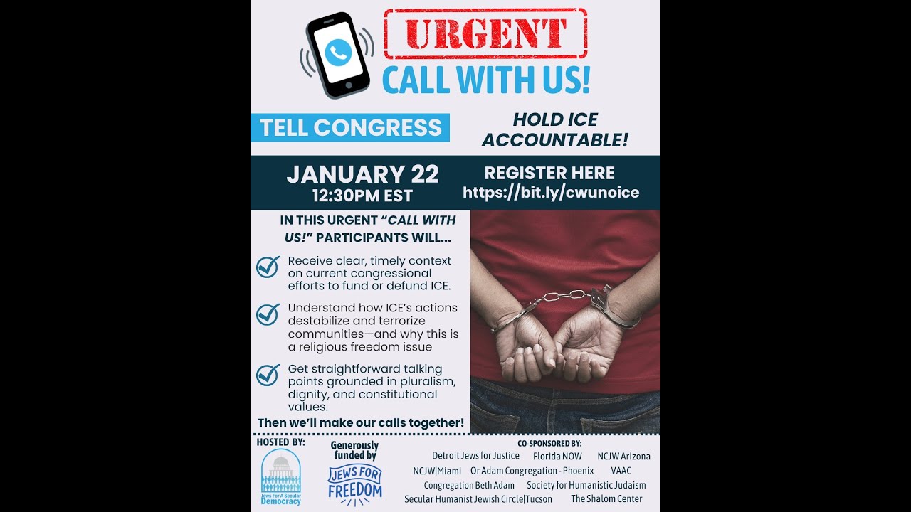 CALL WITH US: Tell Congress to Hold ICE Accountable! - January 22, 2026