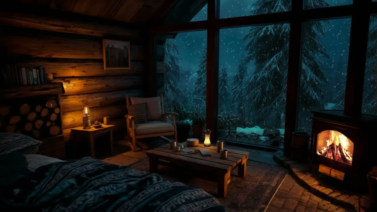 Get 8 Hours of DEEP SLEEP with Winter Storm & Firelight Ambience