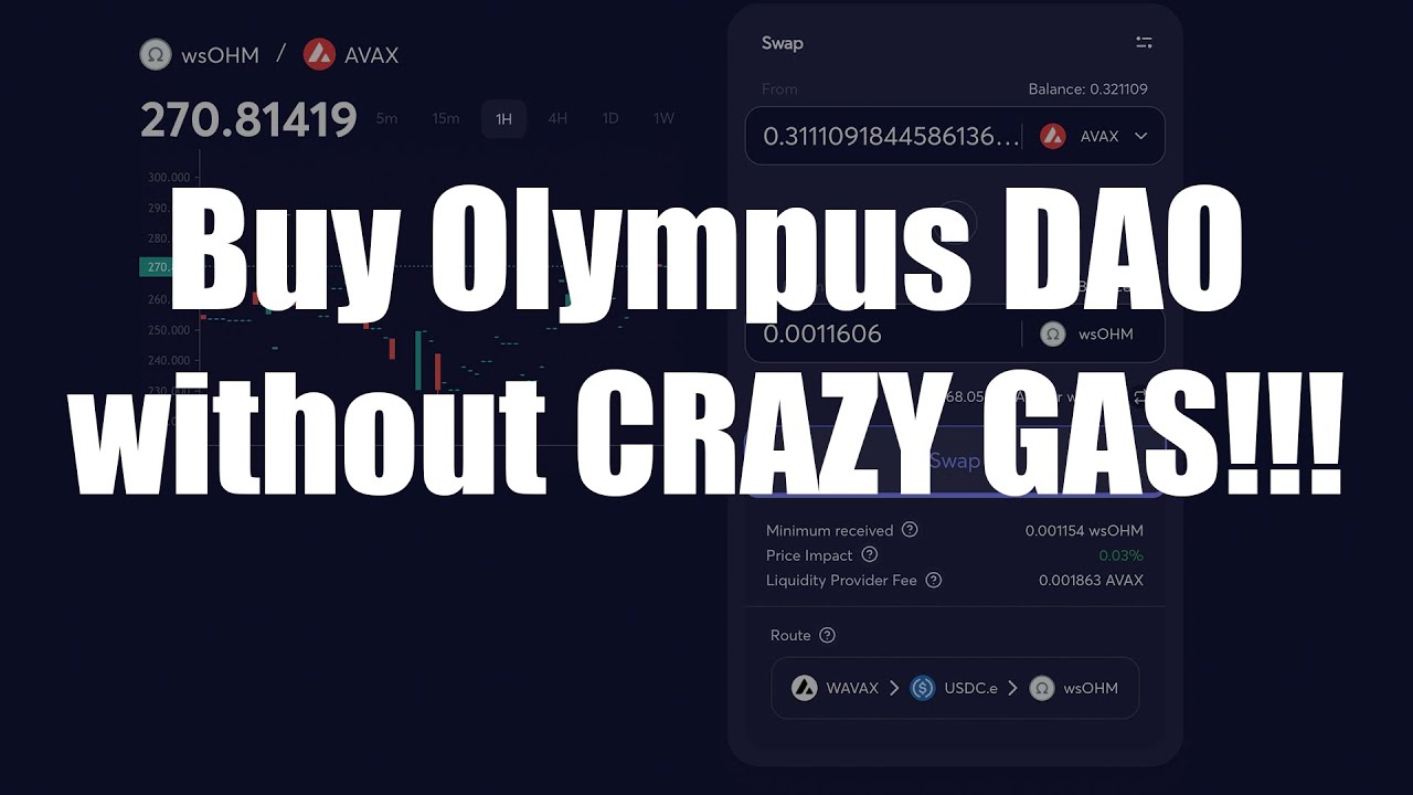 Buy and Stake Olympus DAO  (OHM) for less than a dollar and completely avoid Ethereum Gas Fees.