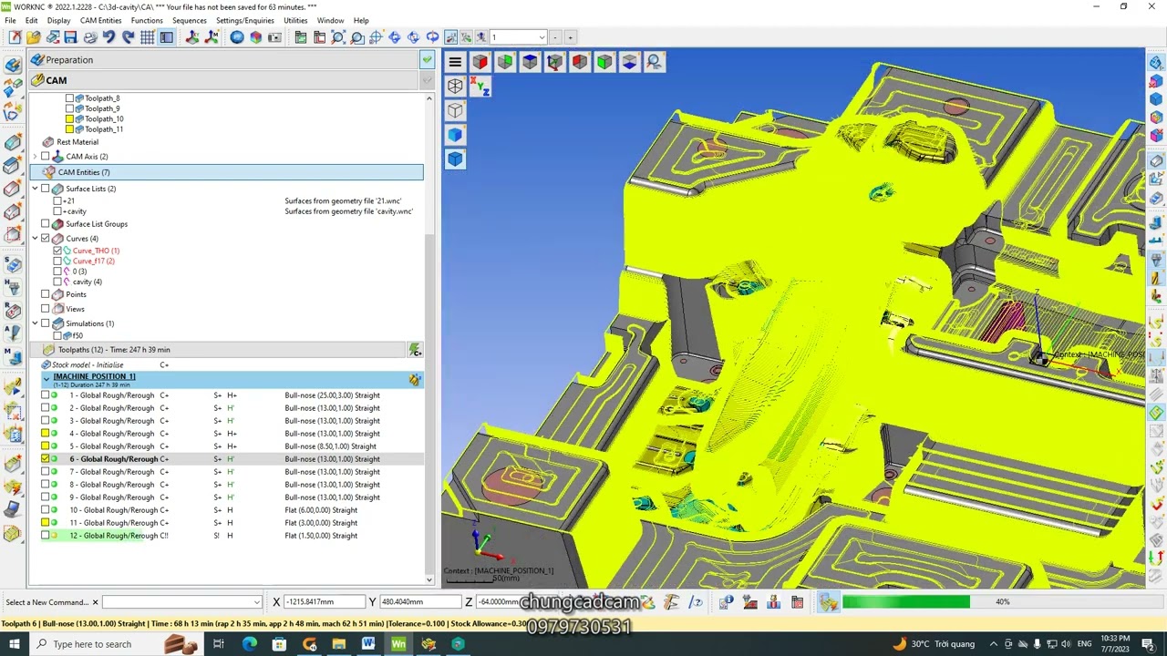 Mold machining with worknc Part 2