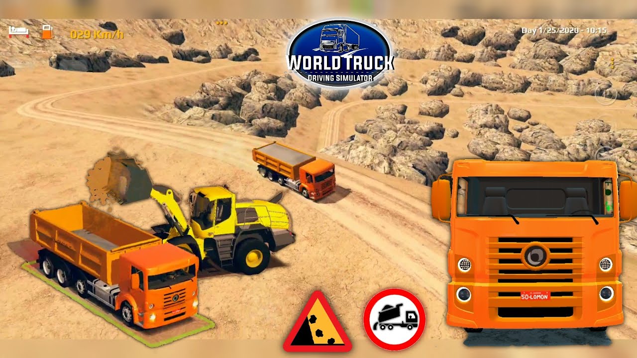World Truck Driving Simulator - GamePlay #48 (VW Constellation 8x4 Truck on Quarry/Mining Location)