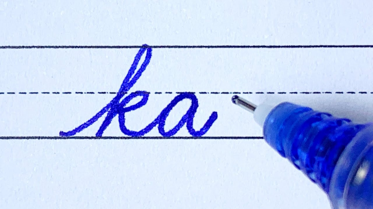 Cursive Writing | How to connect cursive letters k and a to z | English cursive handwriting practice