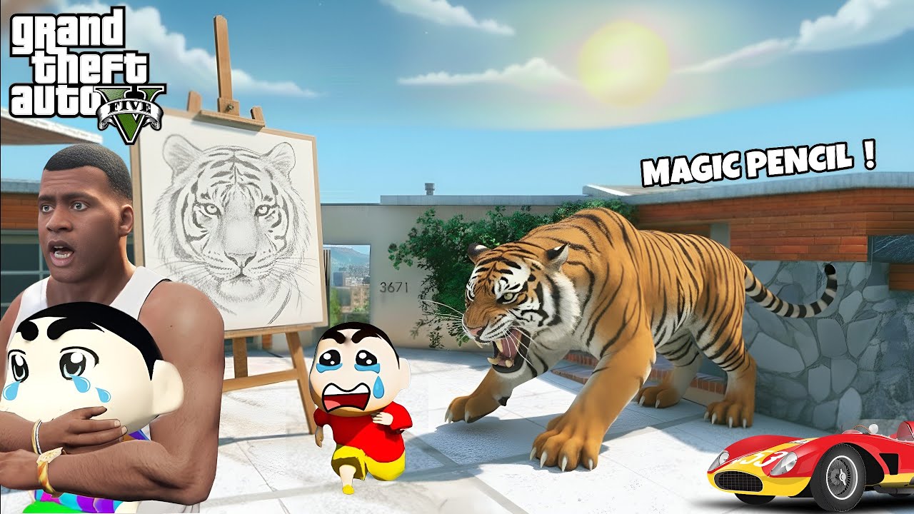 Franklin & Shinchan Found a MAGIC Drawing Pencil in GTA 5! 😱✏️