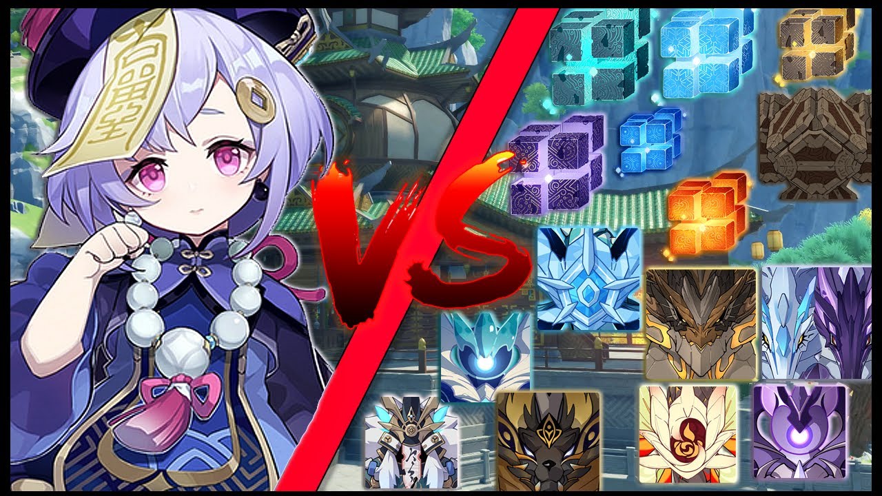 Main DPS Qiqi Against All World Bosses In The Game - Genshin Impact