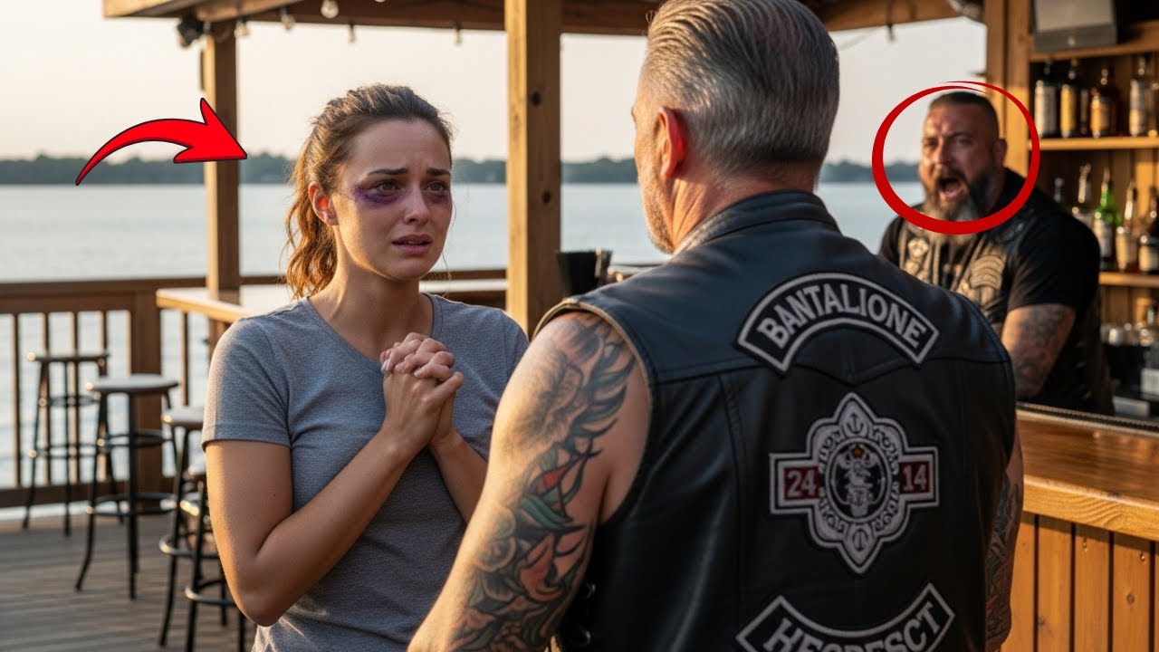 “She Begged the Biker to Hide Her — And His Next Decision Stunned the Entire Room.”