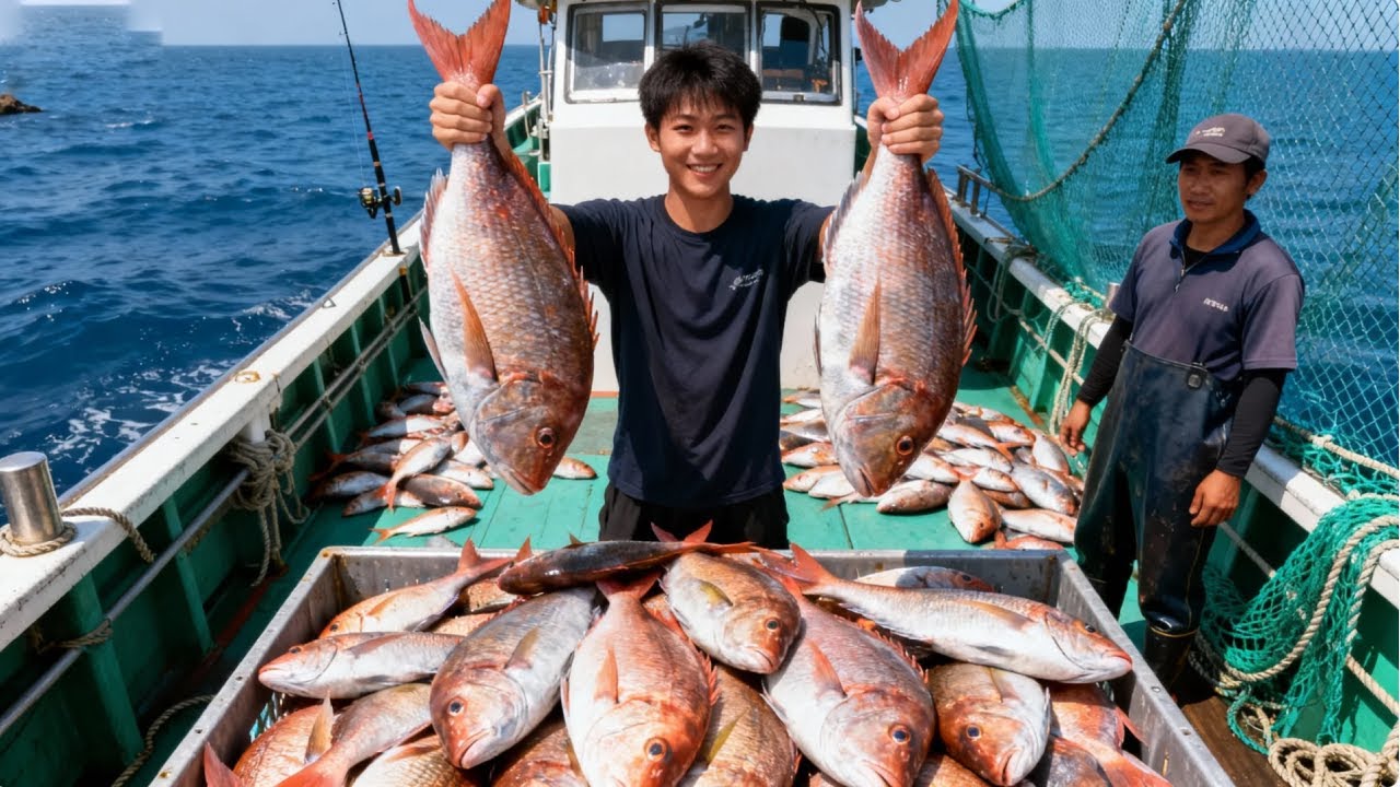 钓友初次出海，没想到一下钓起百斤大章跳，这就是新手光环？钓友直呼刺激！【岛民阿杰】